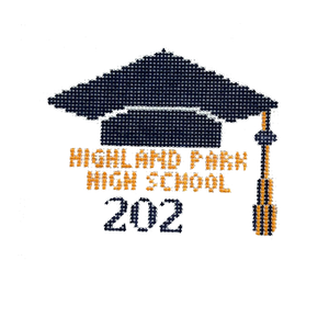 Highland Park High School - Graduation Cap Canvas - 3.5" x 3", 18 Mesh