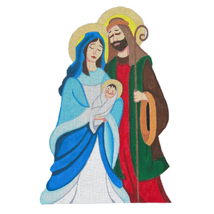 Holy Family (Large) Canvas - 14" x 8", 18 Mesh