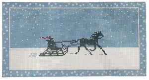 Horse & Sleigh Canvas - 10.5" x 5.5", 13 Mesh