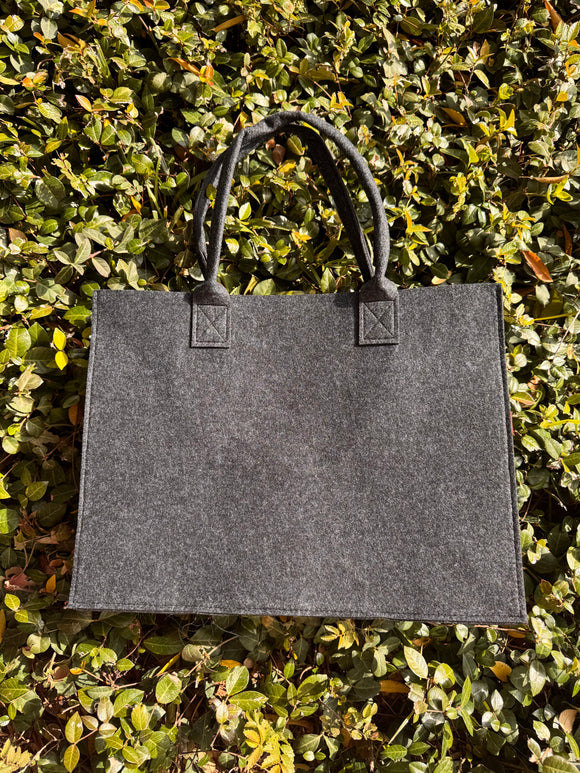 Felt Tote Project Bag - Charcoal Heathered Gray