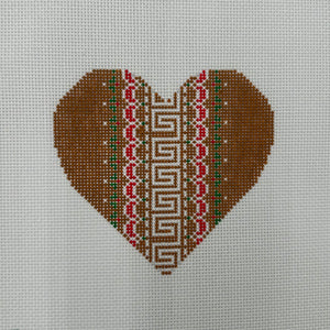 Gingerbread Greek Key Heart