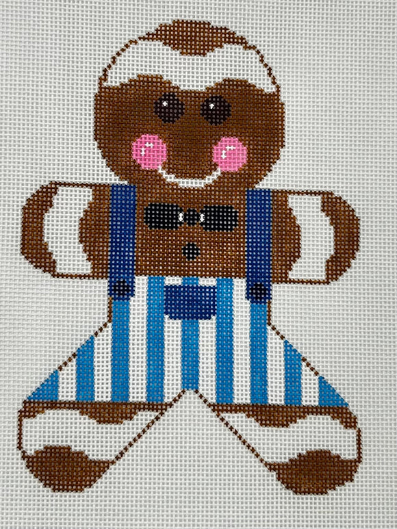 Small Gingerbread Man in Blue Stripes