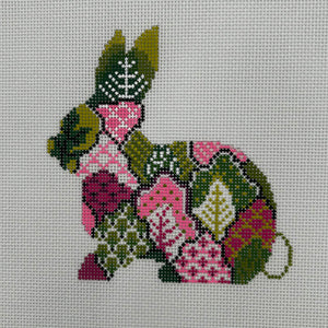 Pink & Green Tobacco Leaf Bunny