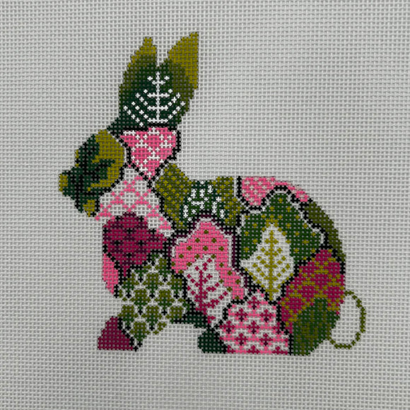 Pink & Green Tobacco Leaf Bunny