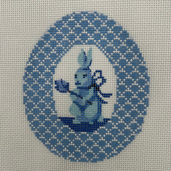 Blue Bunny with Tulip Egg
