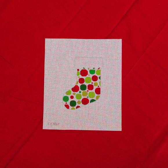 Bauble Dots Green/Red Traditional - Mini Sock