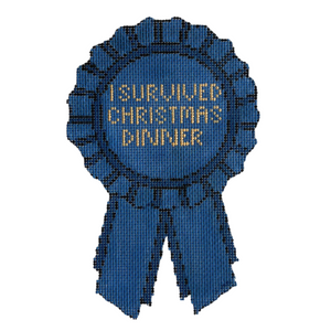 I Survived Christmas Dinner Needlepoint Canvas - 4" x 6", 18 Mesh