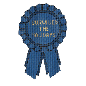 I Survived The Holidays Needlepoint Canvas - 4" x 6", 18 Mesh