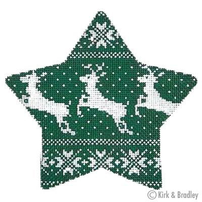 KB 1191 - Nordic Reindeer Xmas Star Green - KBTS Sep23