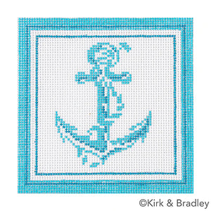 KB 1657 - Nautical Coaster - Anchor in Aqua - KBTS Sep23