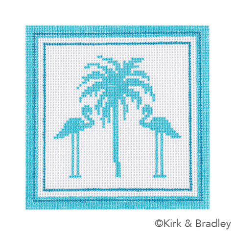 KB 1661 - Nautical Coaster - Palm Tree in Aqua - KBTS Sep23