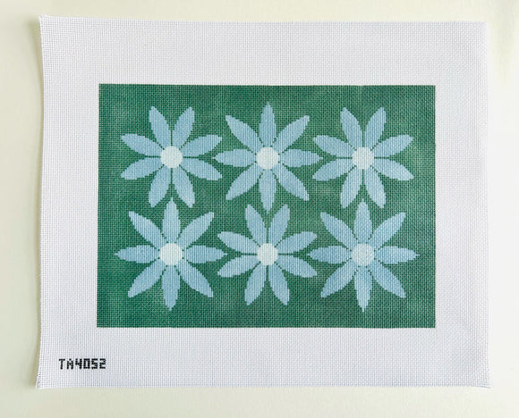 KCDTS Courteney Six Flowers Canvas - Green and Blue