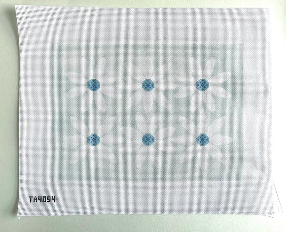 KCDTS Courteney Six Flowers Canvas - White and Blue