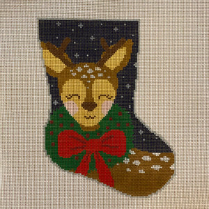 KCDTS Dasher the Fun Reindeer Midsize Stocking Canvas 13 Mesh