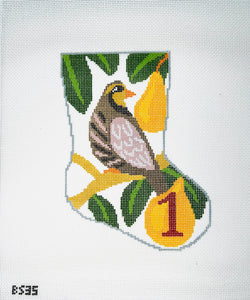 KCDTS Partridge in a Pear Tree Ornament Sized Stocking