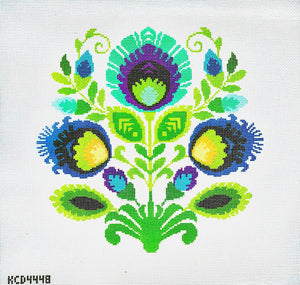 KCDTS Polish Folk Design - Teal Flower