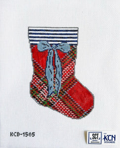 KCDTS Red Tartan Mini Sock Canvas