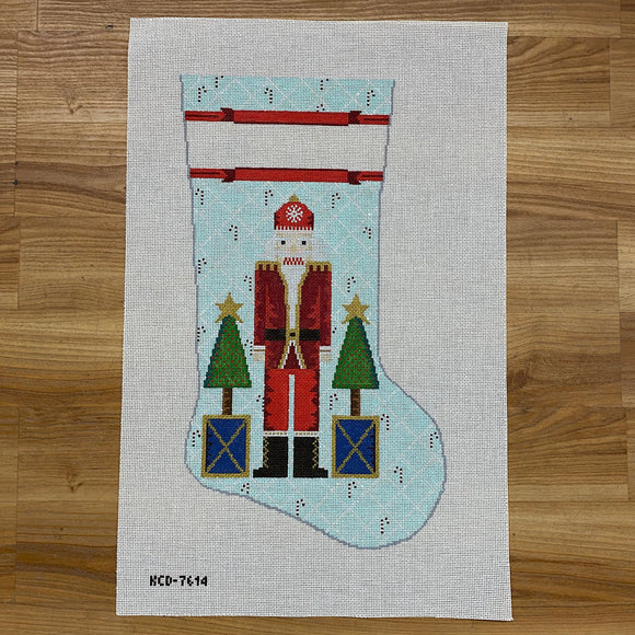 KCDTS Santa Nutcracker with Stars on Blue Stocking