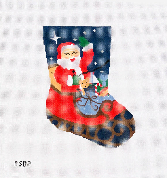 KCDTS Santa Sleigh Ornament Sized Stocking Canvas