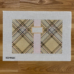 KCDTS Tartan Plaid Clutch - Cream