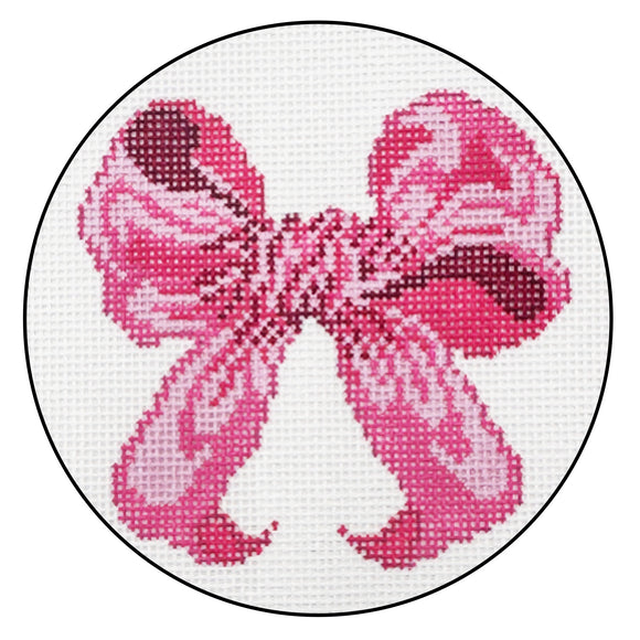 Mini Bow Needlepoint Canvas - Pink