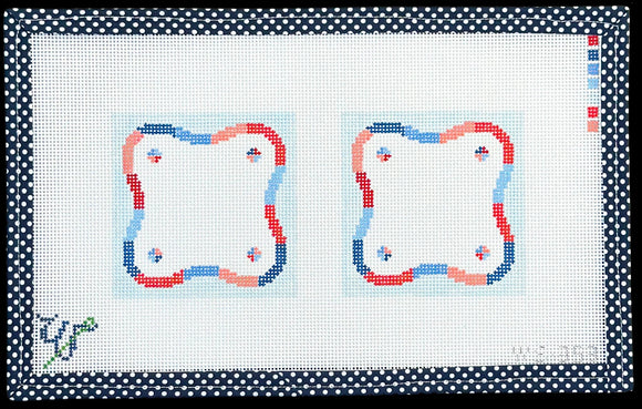 Nantucket Squiggle Coasters Needlepoint Canvas - 4