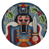 Nutcracker Prince Needlepoint Canvas - 4" Round, 18 Mesh