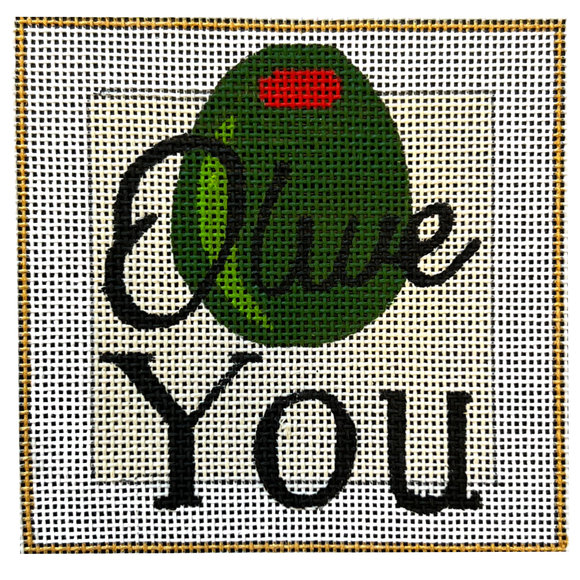 Drink Coaster - Olive You Needlepoint Canvas - 4