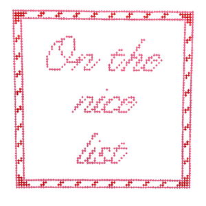 On The Nice List Canvas Coaster - 4" x 4", 18 Mesh