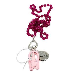 Peonies Chatelaine with Heart Charm