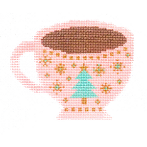 Pink Coffee Mug – Holiday Design by Stitch Rock Designs