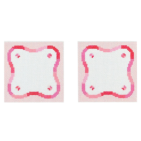 Pink Squiggle Coasters Needlepoint Canvas