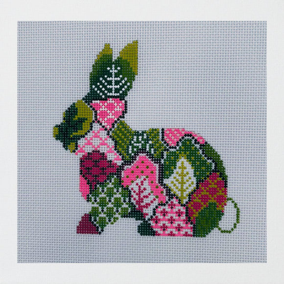 Pink & Green Tobacco Leaf Bunny