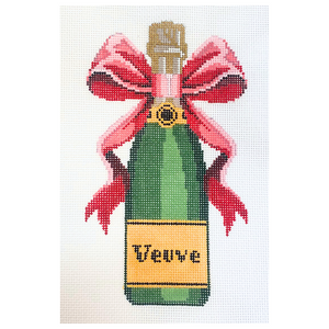 Veuve Bottle - Red/Pink Bow