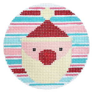 Santa on Pink & Teal Stripes