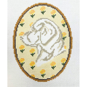 The Labrador Retriever Yellow Flower Cameo