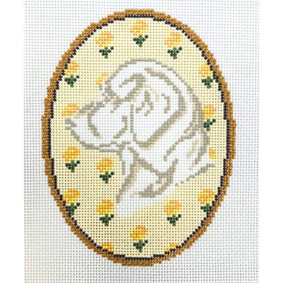 The Labrador Retriever Yellow Flower Cameo