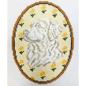 The Golden Retriever Yellow Flower Cameo