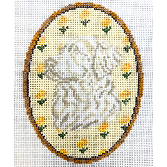 The Golden Retriever Yellow Flower Cameo