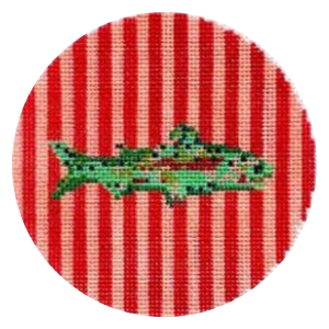 Striped Round Coaster - Fish