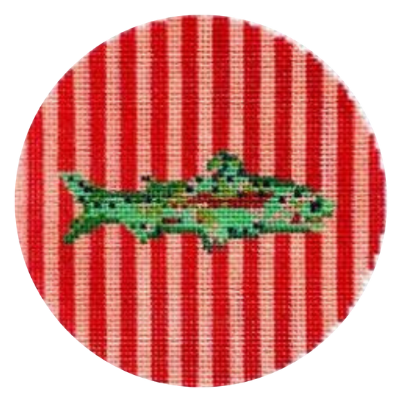 Striped Round Coaster - Fish