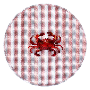 Striped Round Coaster - Crab