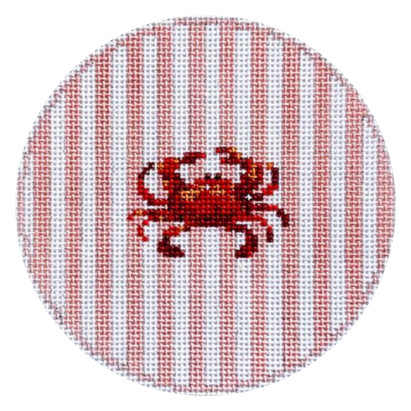 Striped Round Coaster - Crab