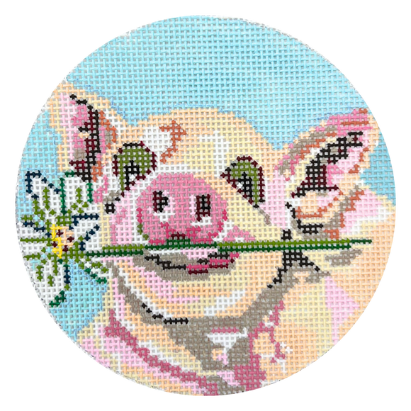 Pig with White Daisy