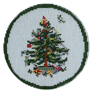 Holiday Garland Plate - 4" Round, 18 Mesh