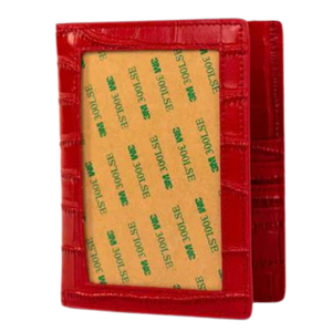 Passport Cover Self Finishing - Red Embossed Crocodile