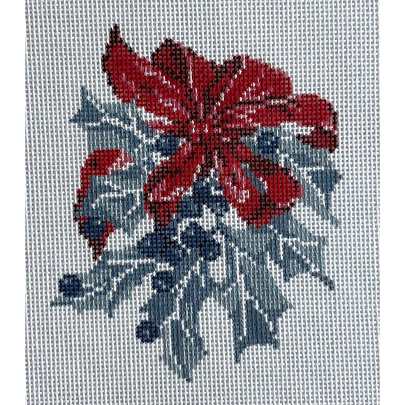 Blue Holly with Red Bow