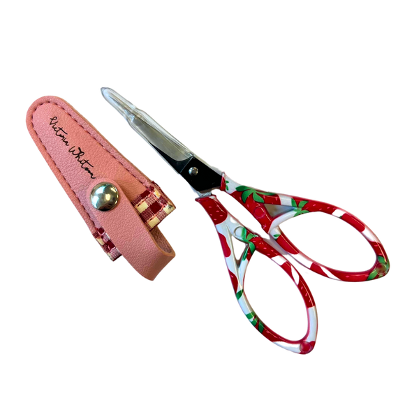 Strawberry Scissors with Pink Gingham Sheath