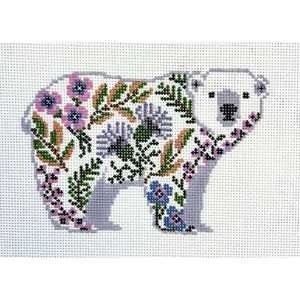 Pearl the Polar Bear - Floral Animal Series