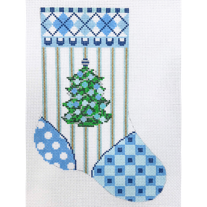 Christmas Mini Sock with Blue Tree